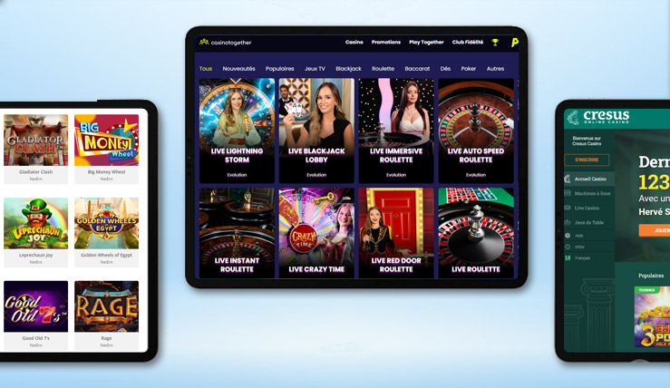 Meilleurs casinos en ligne sur tablette